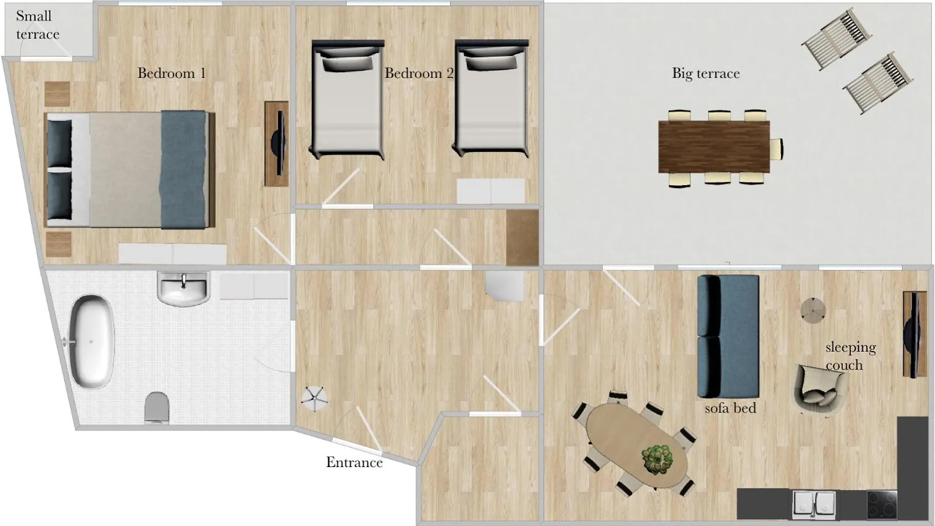 Superhosts Zentrum - Parkplatz - Terrasse - King-Bett - Netflix Brema Apartamento